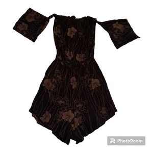 Living Hula Cold Shoulder Romper Hawaiian Floral L